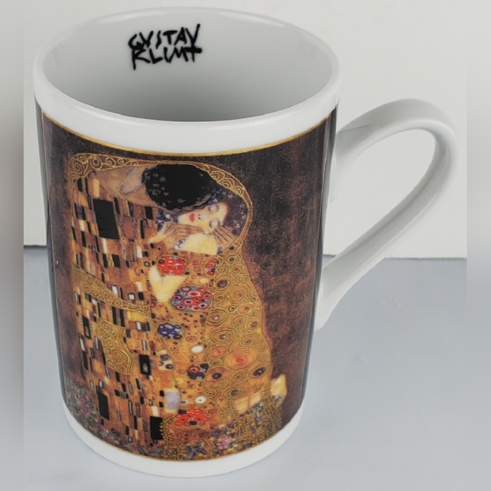 Cha Cult Gustav Klimt "The Kiss" / "Expectation" Porcelain Herb Tea Cup - EUC